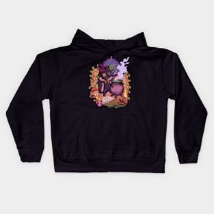 Witchcore - at the cauldron stands the witch cat Kids Hoodie